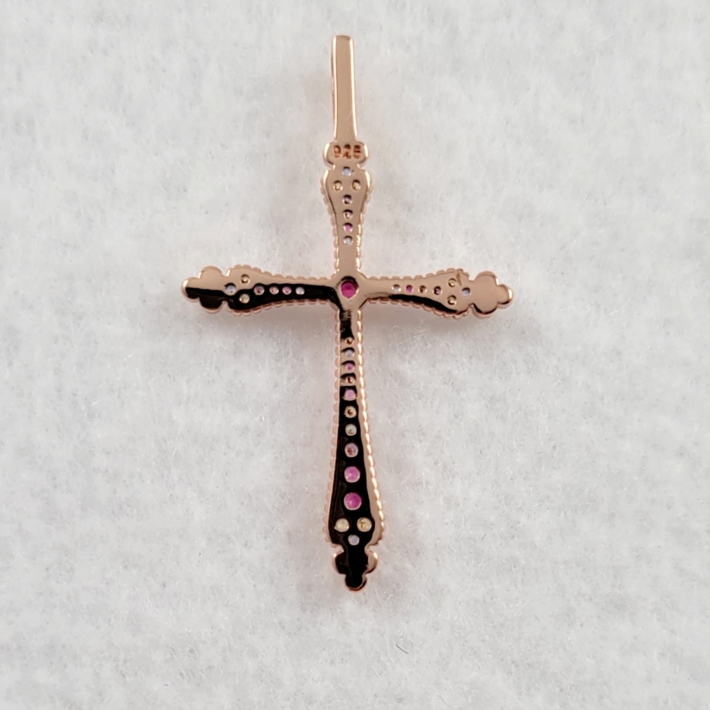 Rose Gold Cross Pendant - Picture 6 of 8